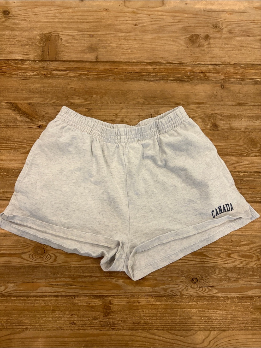 Brandy Melville Light Gray 'Canada' Athletic Shorts